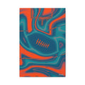 Aqua & Orange Trippy Football Canvas