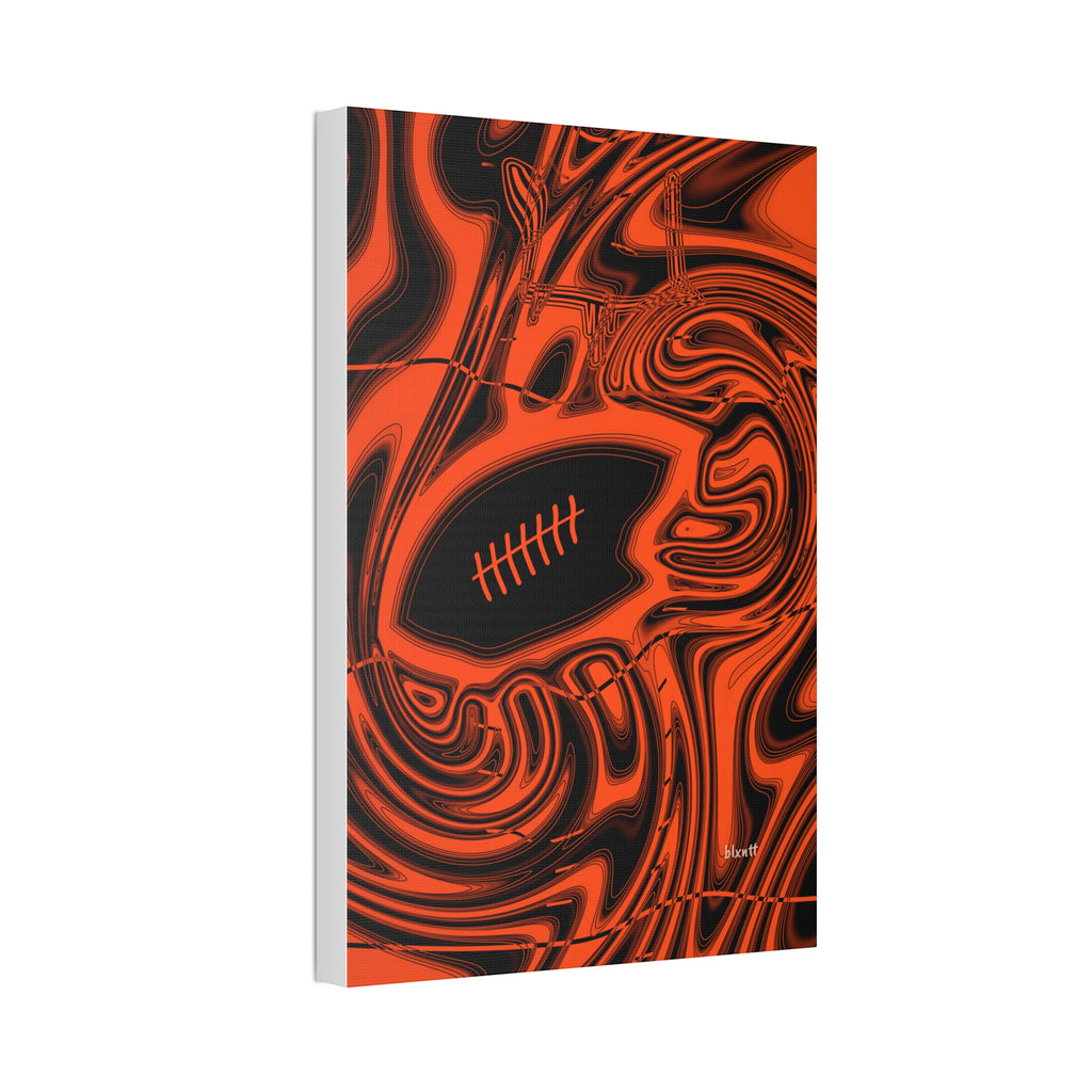 Orange & Black Trippy Football Glossy Canvas