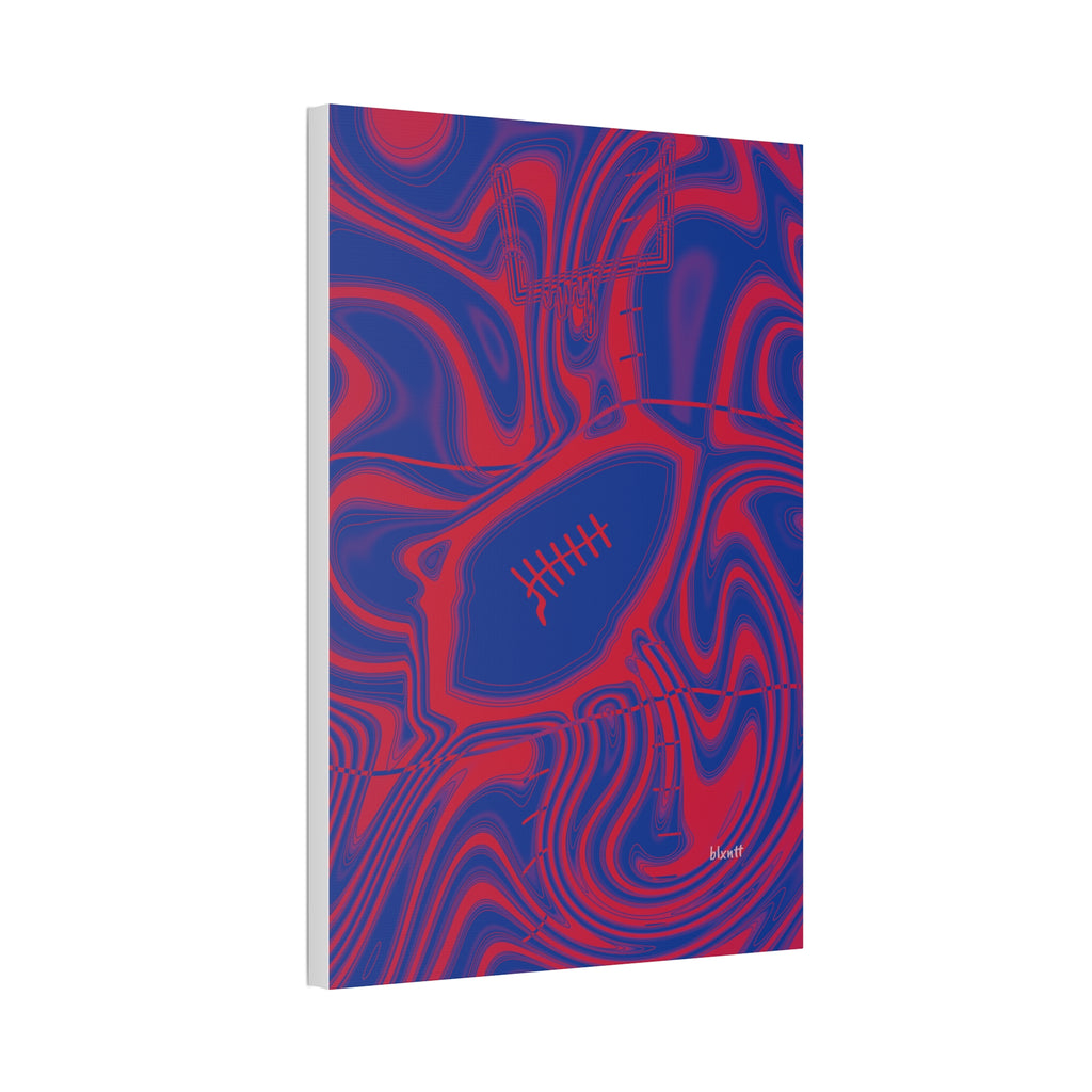Royal Blue & Red Trippy Football Glossy Canvas