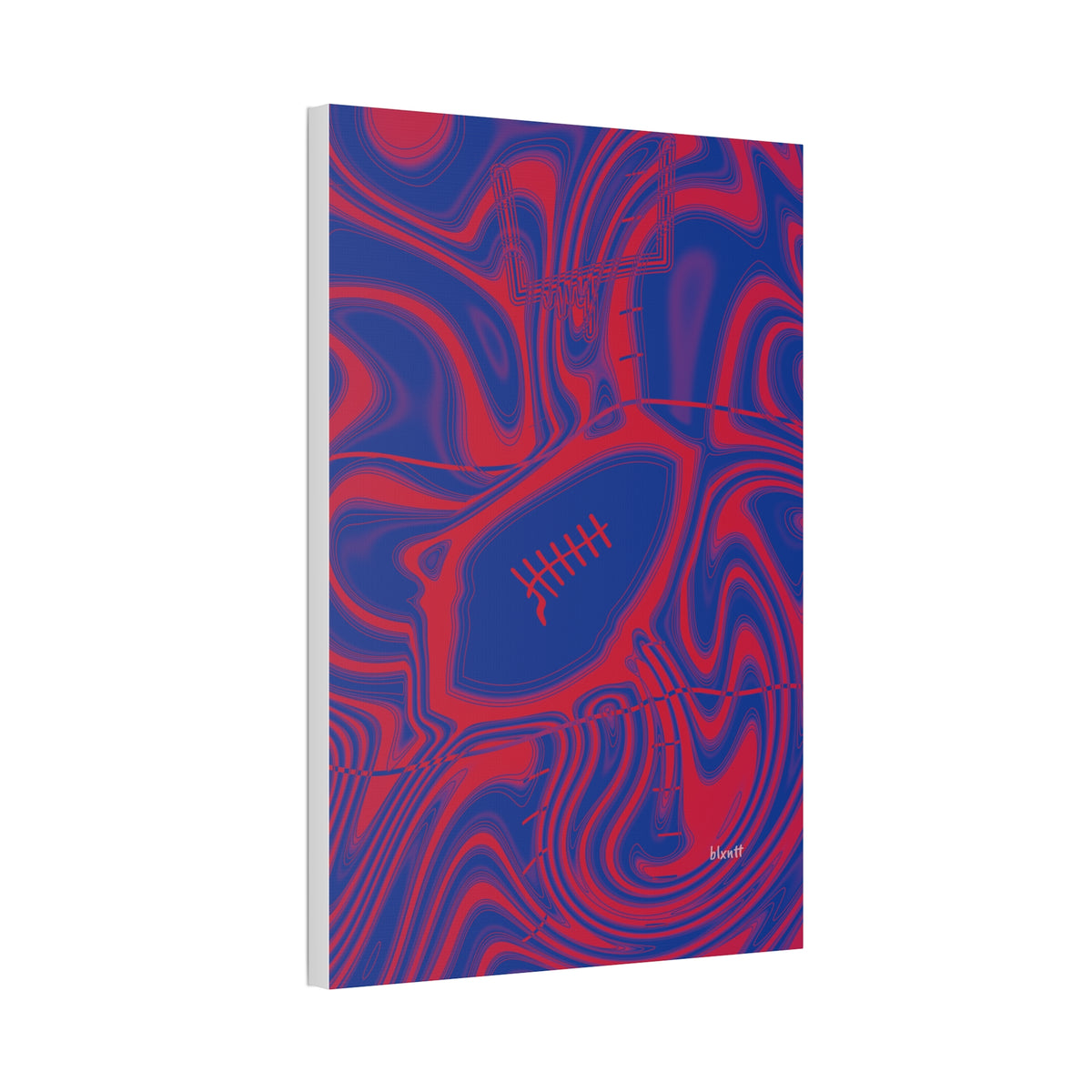 Royal Blue & Red Trippy Football Glossy Canvas