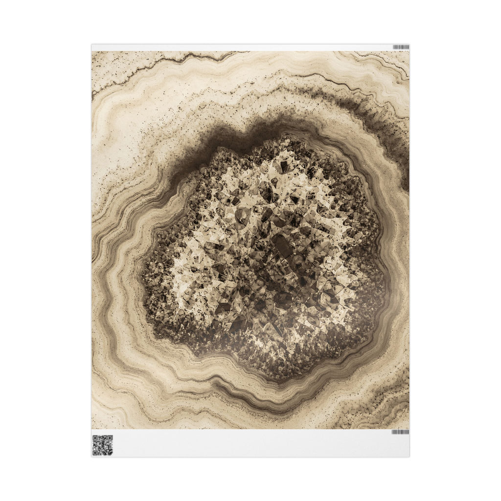 Geode Core - Ink on Paper Wrapping Paper