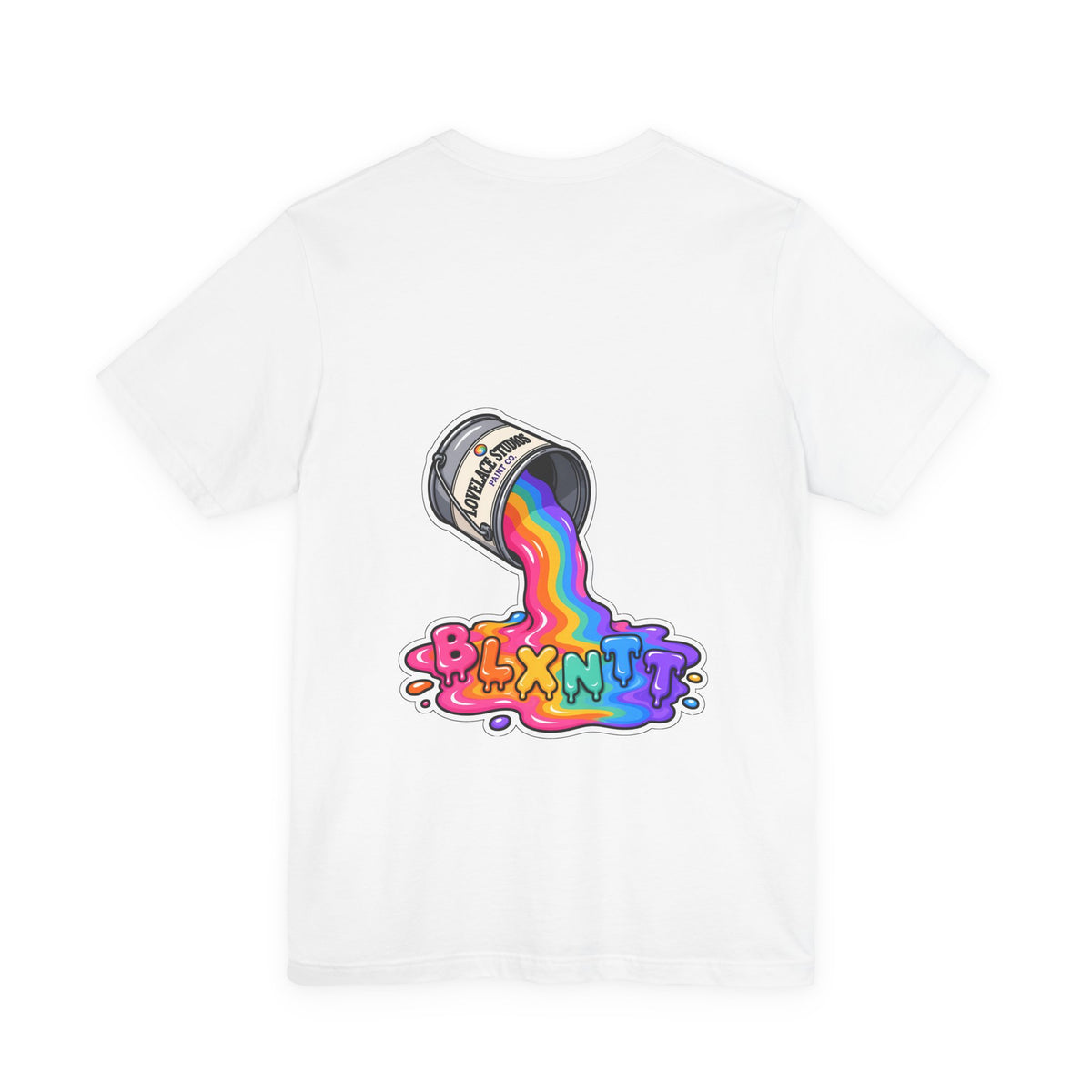 BLXNTT Paint Spill Tee - Rainbow (White)