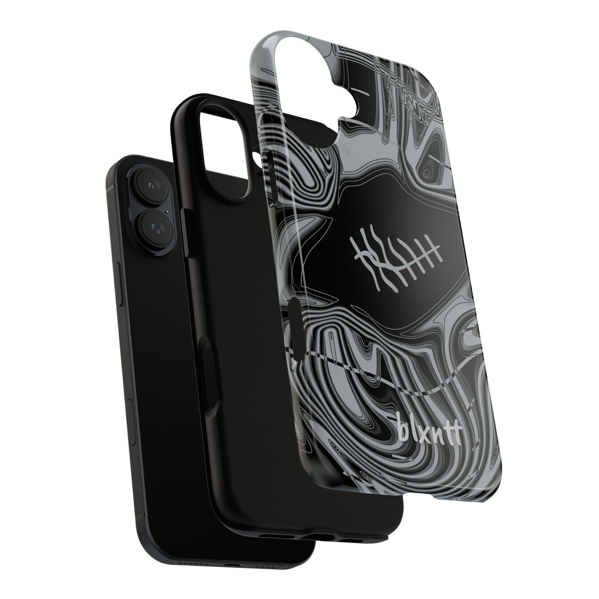 Black & Silver Trippy Football Phone Case