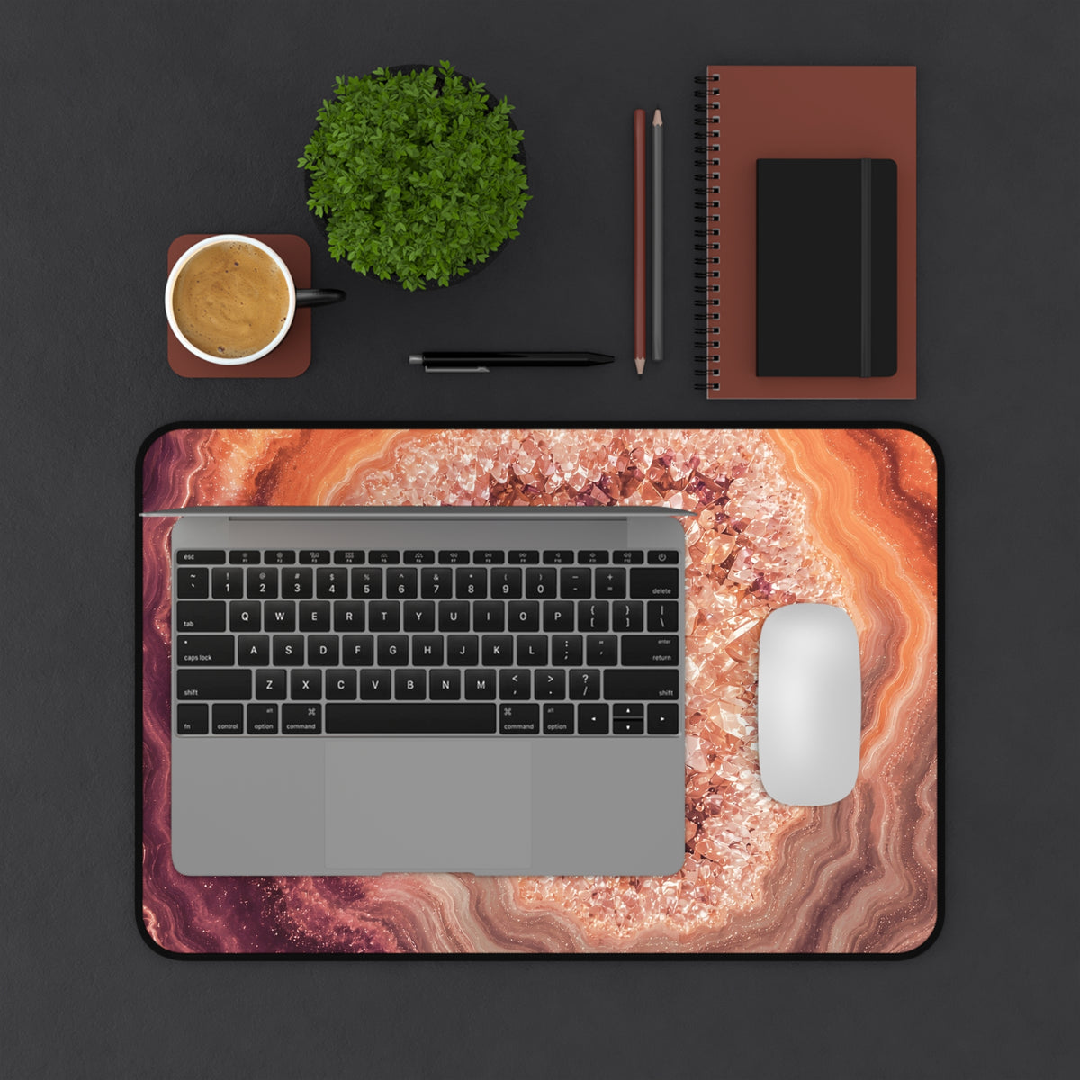 Geode Core - Peach Sorbet Desk Mat