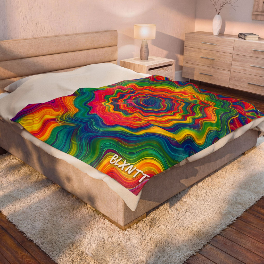 Hypnotic Rainbow Ripple Blanket