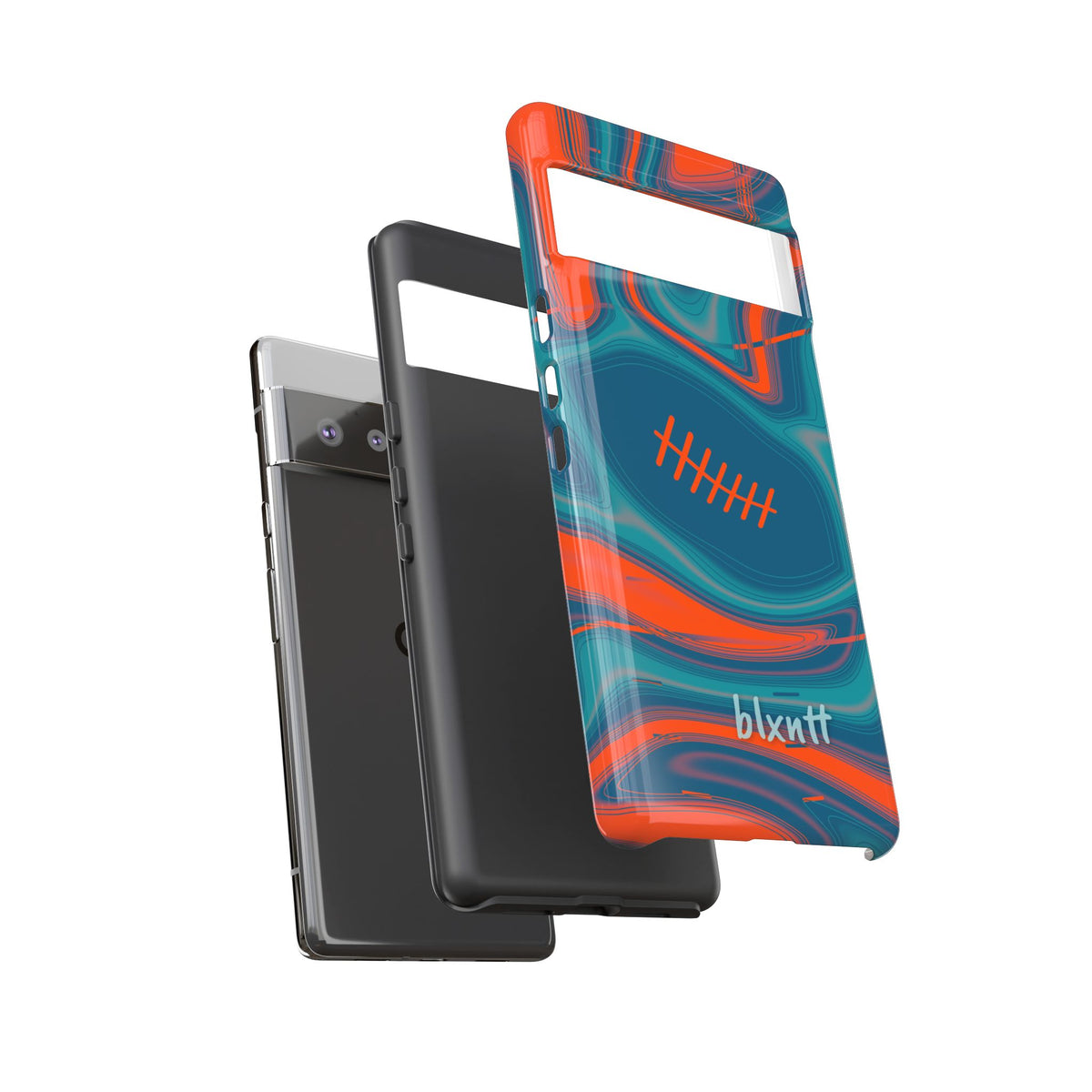 Aqua & Orange Trippy Football Phone Case