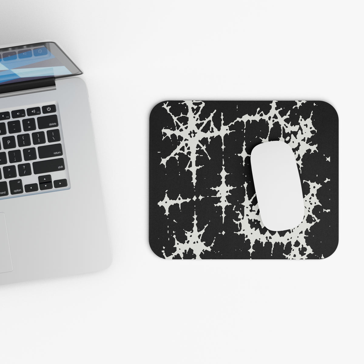 White Spiderweb Pumpkin Mouse Pad