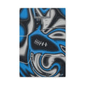 Sky Blue, Black & Silver Trippy Football Canvas