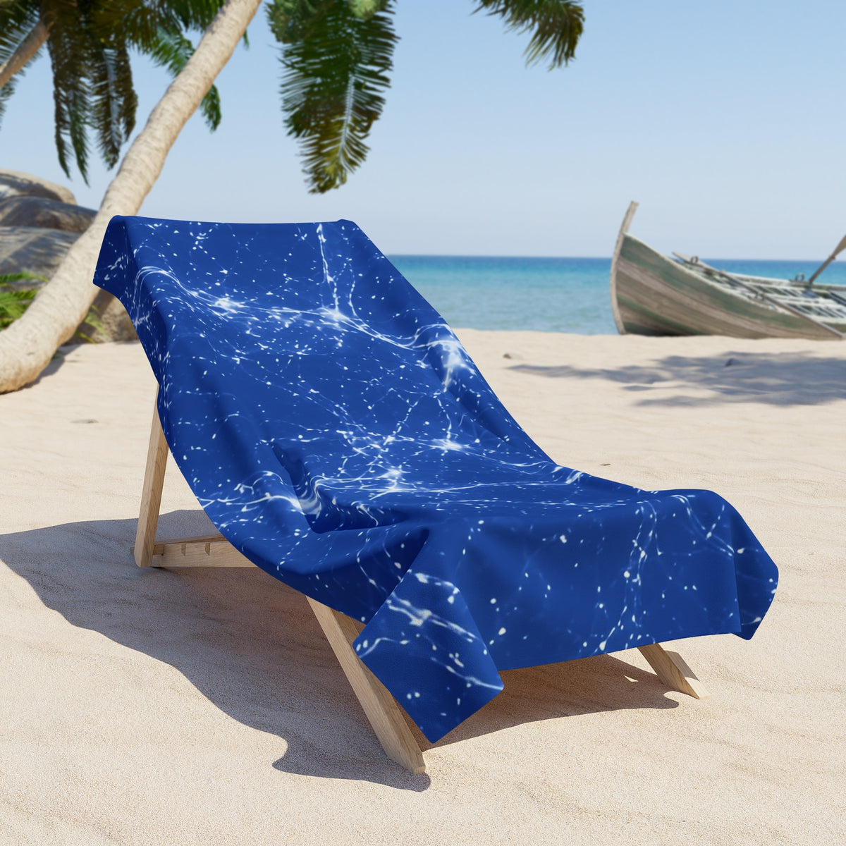 Neon Mycelium - Blueprint Beach Towel