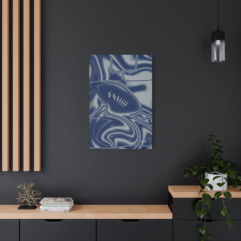 Blue & Gray Trippy Football Canvas