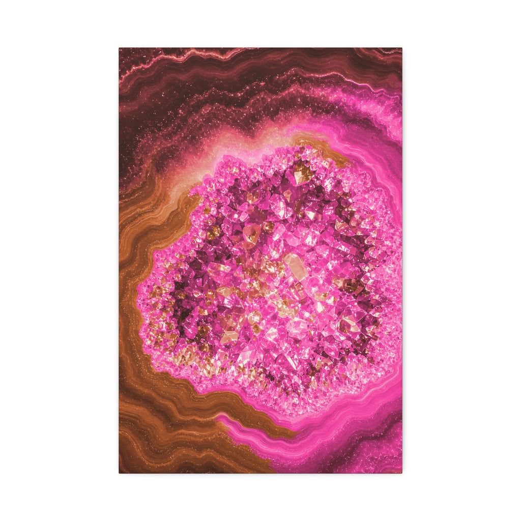 Geode Core - Terracotta Neon Glossy Canvas