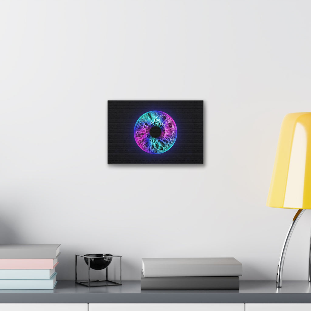BLXNTT Iris – Lace Web Galaxy Teal Magenta Glossy Canvas