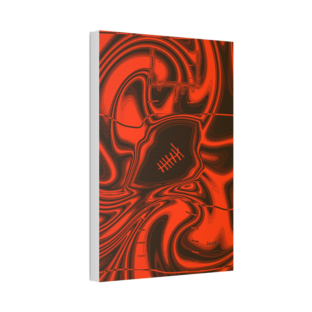 Brown & Orange Trippy Football Glossy Canvas