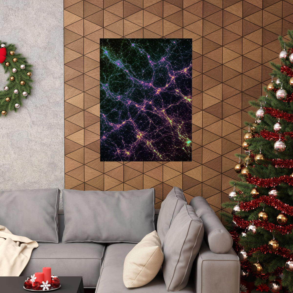 Neon Mycelium - Holographic Poster