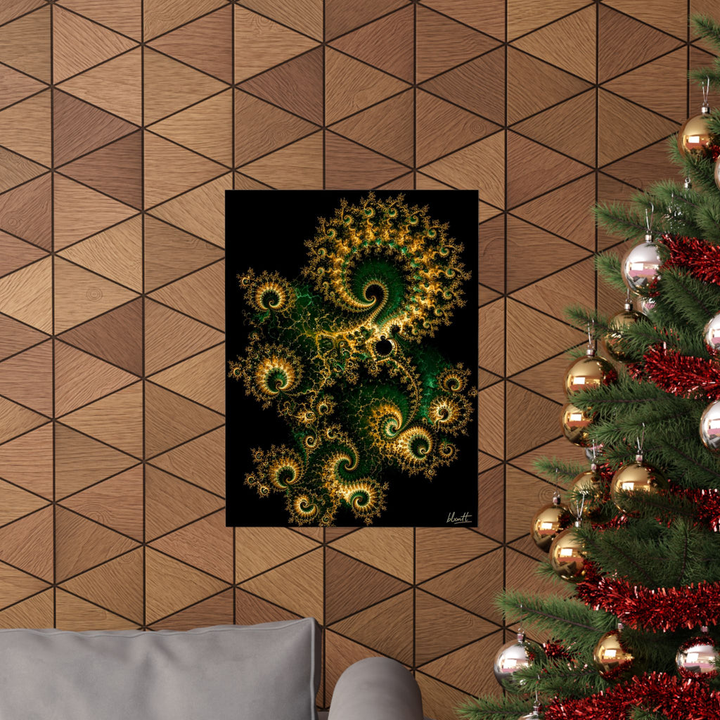 Copper Infinity - Emerald & Gold Poster