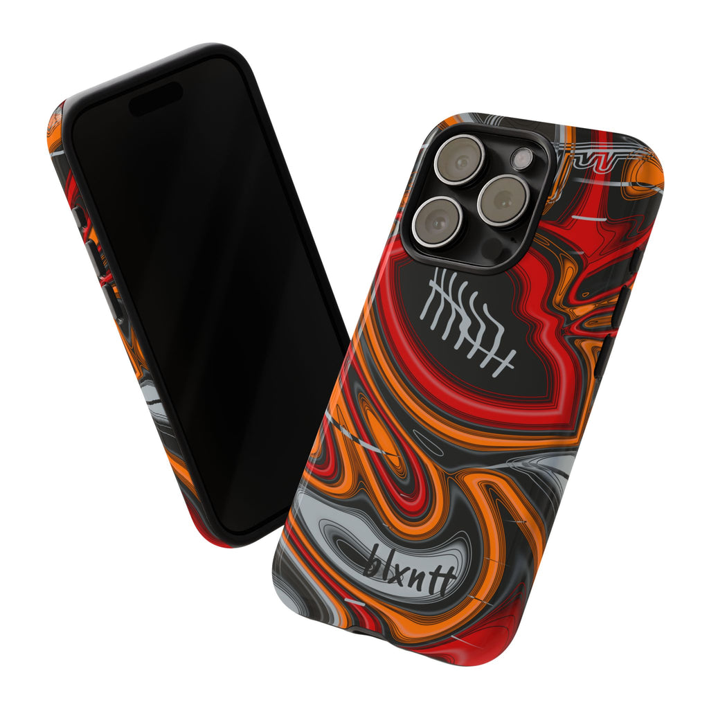 Red, Orange & Pewter Trippy Football Phone Case