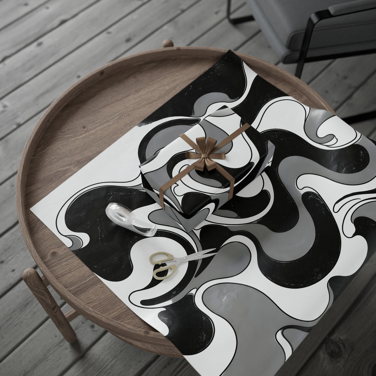 Fillmore Flow - Monochrome Wrapping Paper