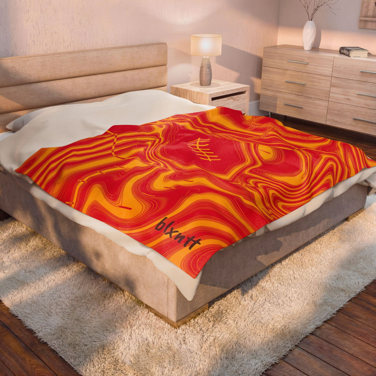 Red & Yellow Trippy Football Blanket