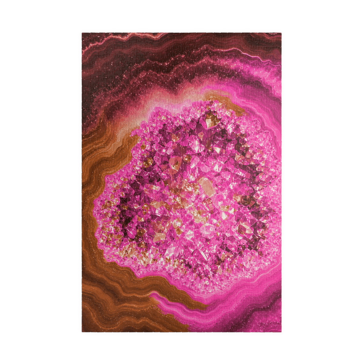 Geode Core - Terracotta Neon Jigsaw Puzzle