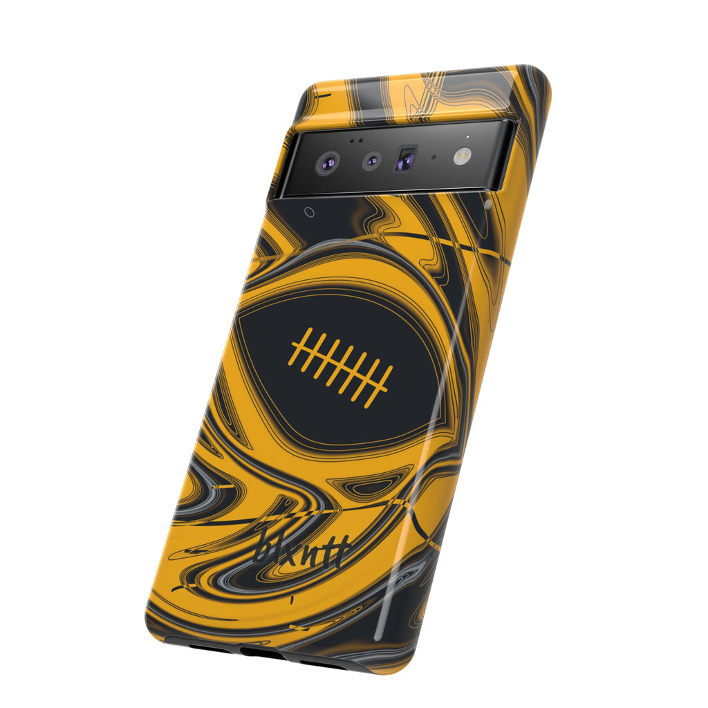 Black & Gold Trippy Football Phone Case