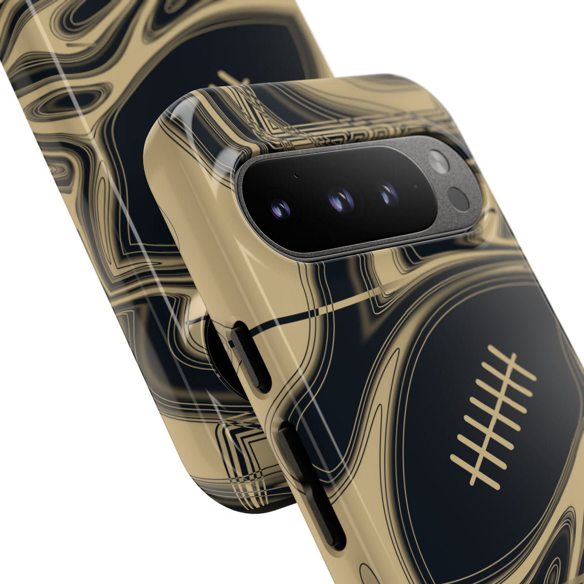 Old Gold & Black Trippy Football Phone Case