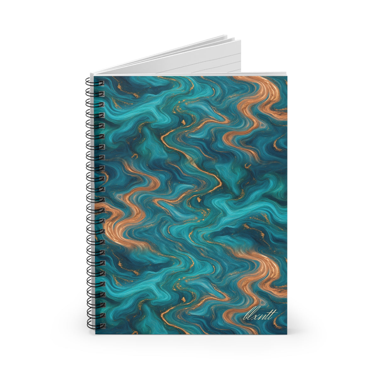 Turquoise & Copper Marble Spiral Notebook
