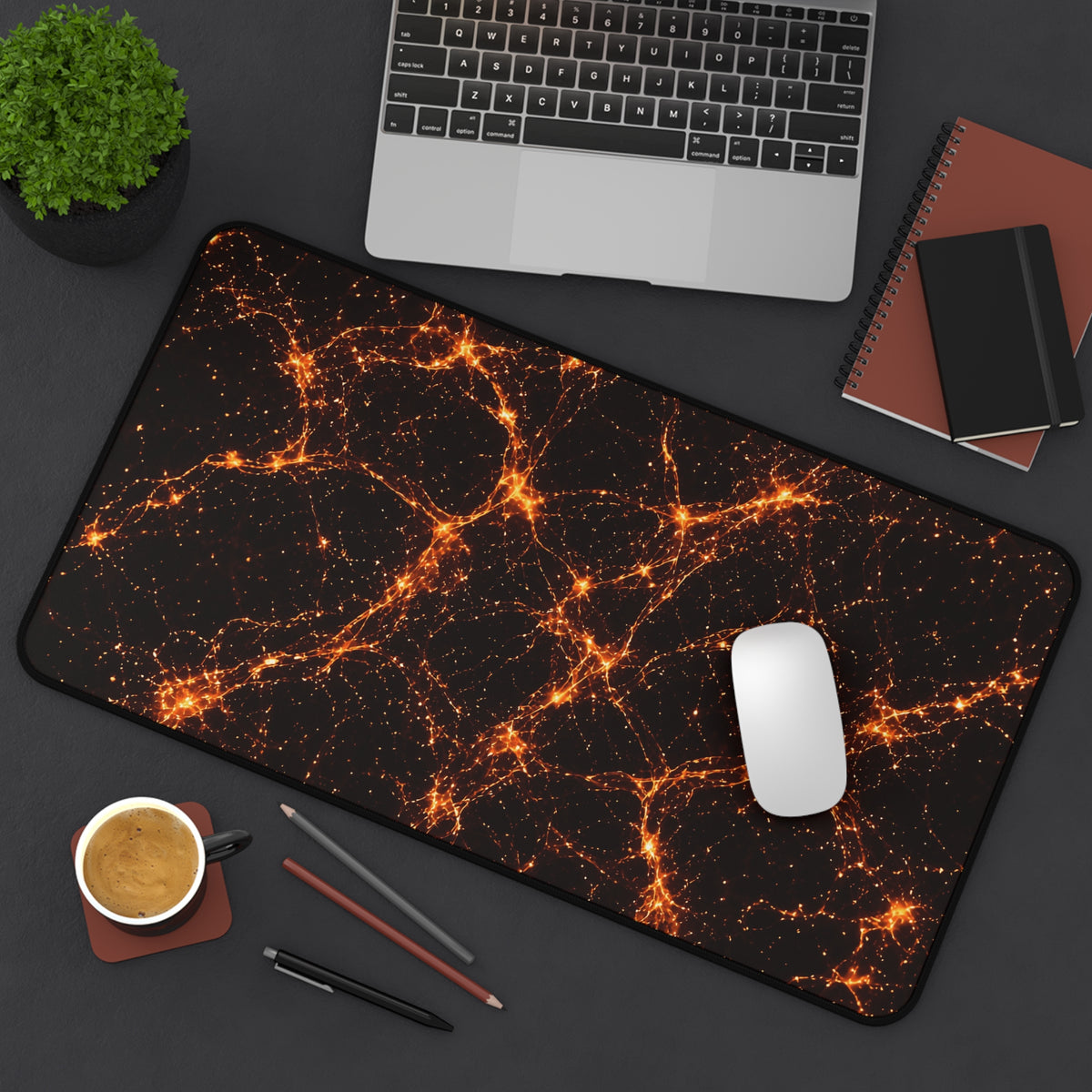 Neon Mycelium - Solar Flare Desk Mat