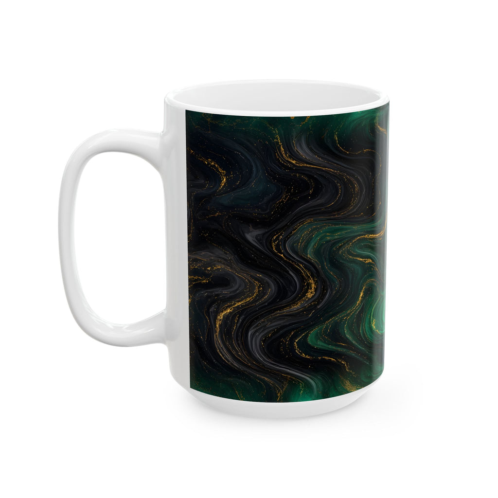 Emerald & Black Marble Mug