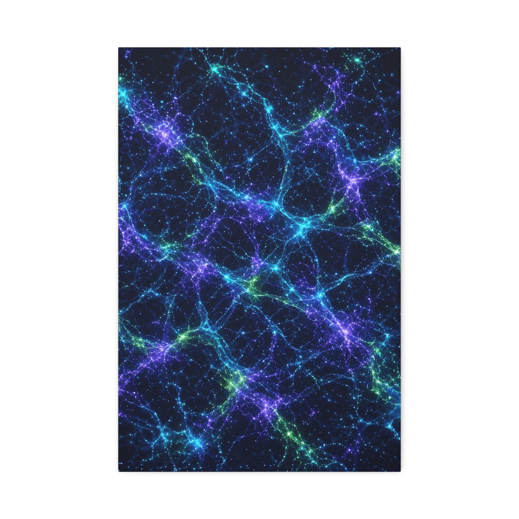 Neon Mycelium - Original Glow Glossy Canvas