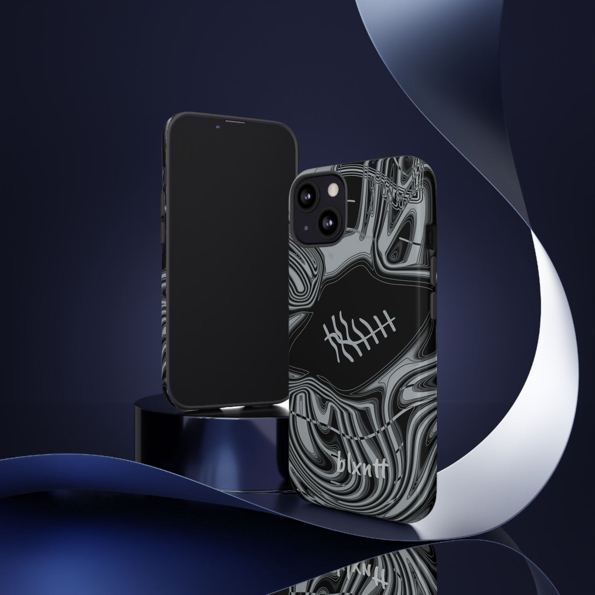 Black & Silver Trippy Football Phone Case