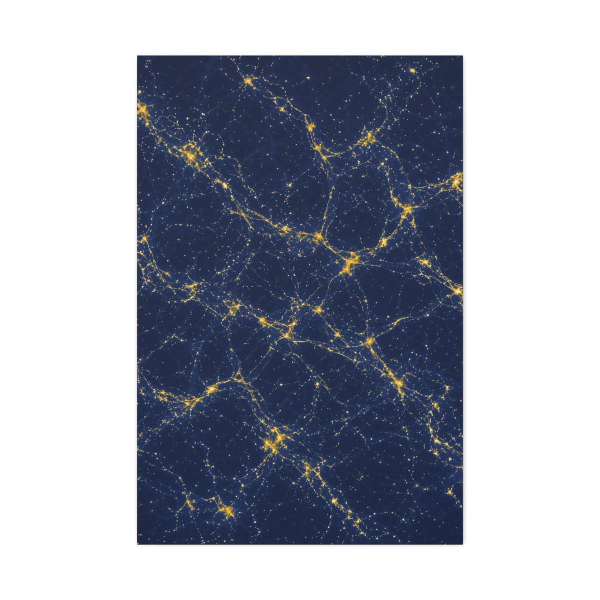 Neon Mycelium - Mustard Navy Glossy Canvas