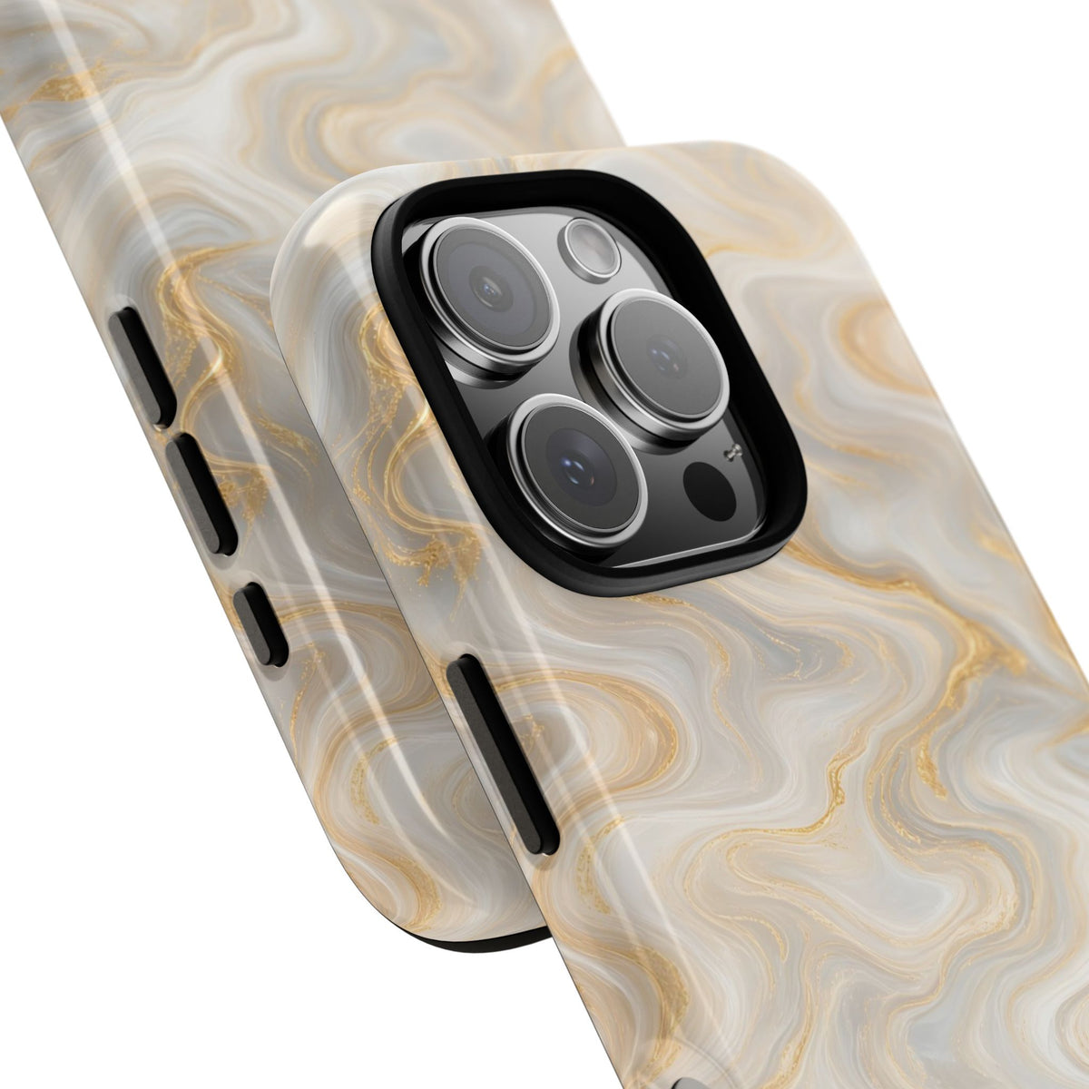 White & Gold Marble Phone Case