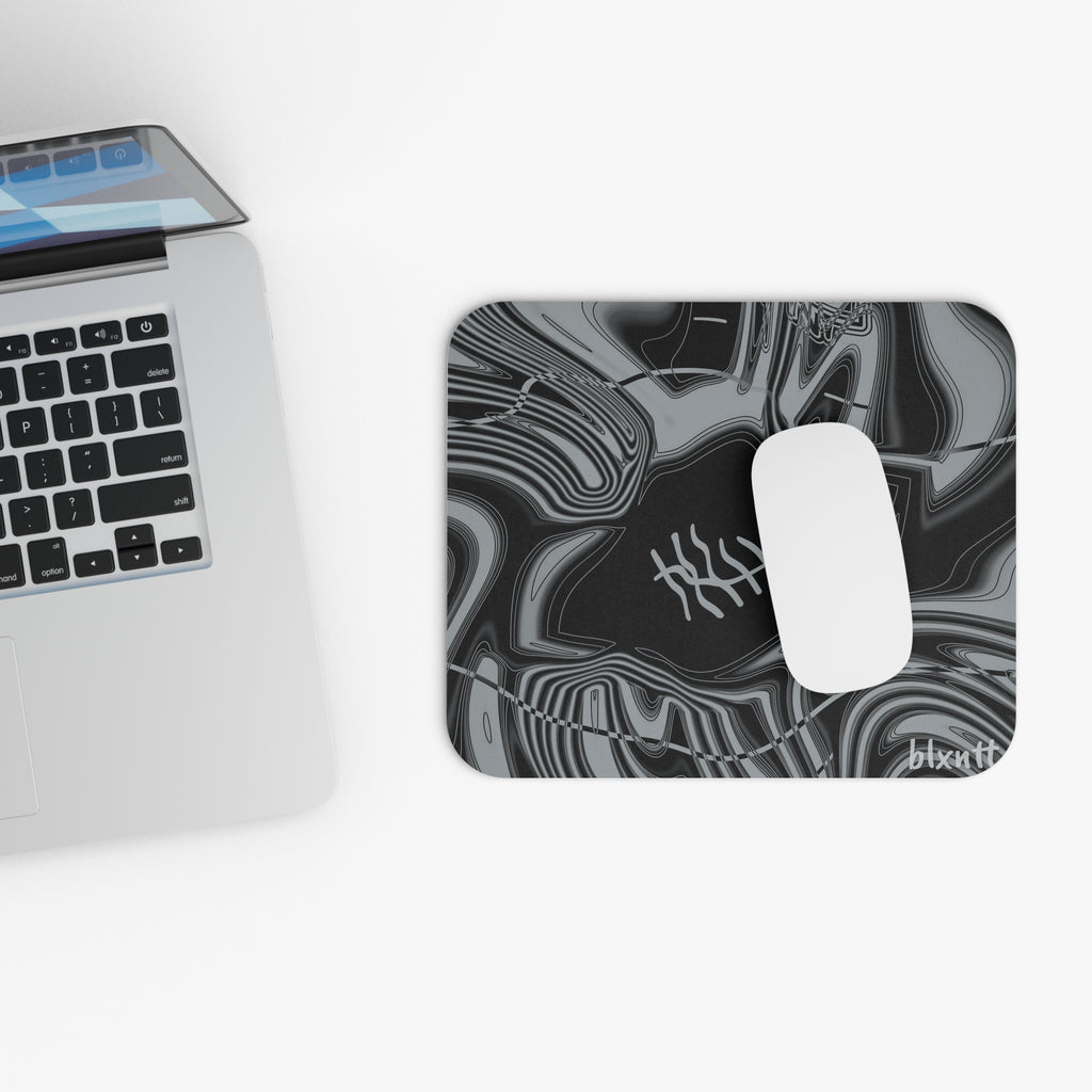 Black & Silver Trippy Football Mouse Pad