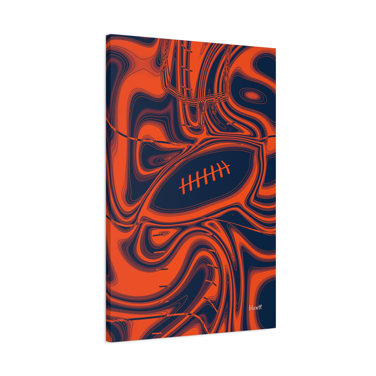 Orange & Navy Trippy Football Canvas