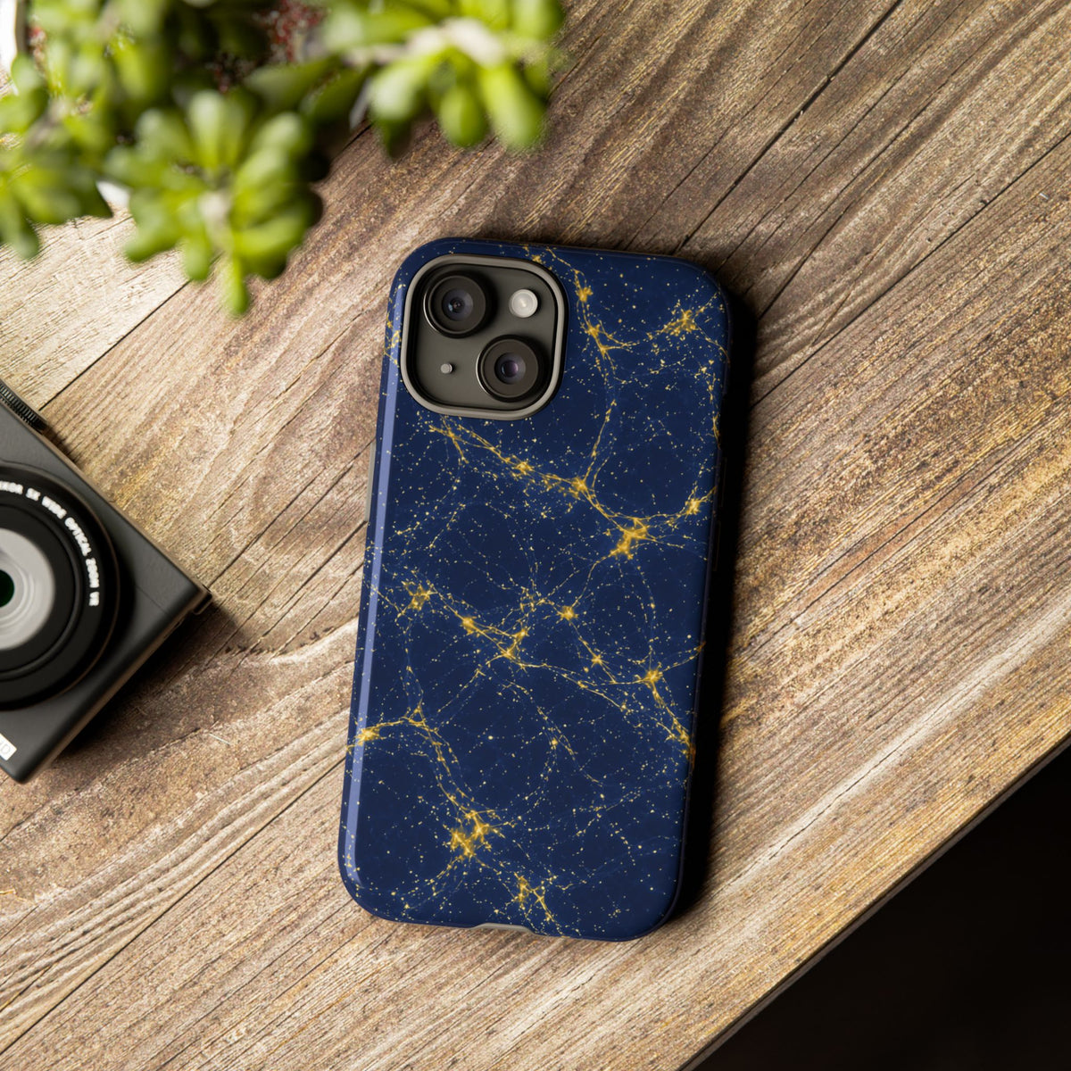 Neon Mycelium - Mustard Navy Phone Case