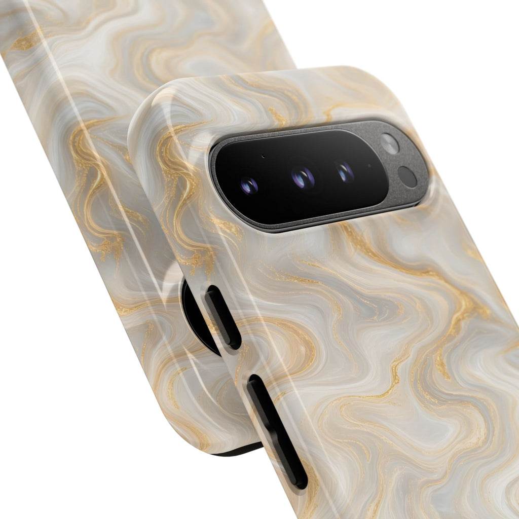 White & Gold Marble Phone Case