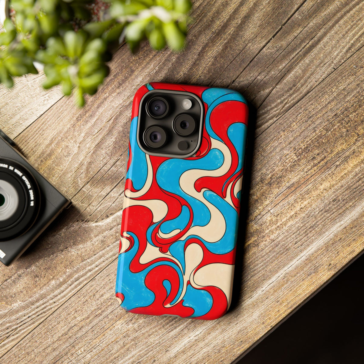 Fillmore Flow - Red, Cyan & Cream Phone Case