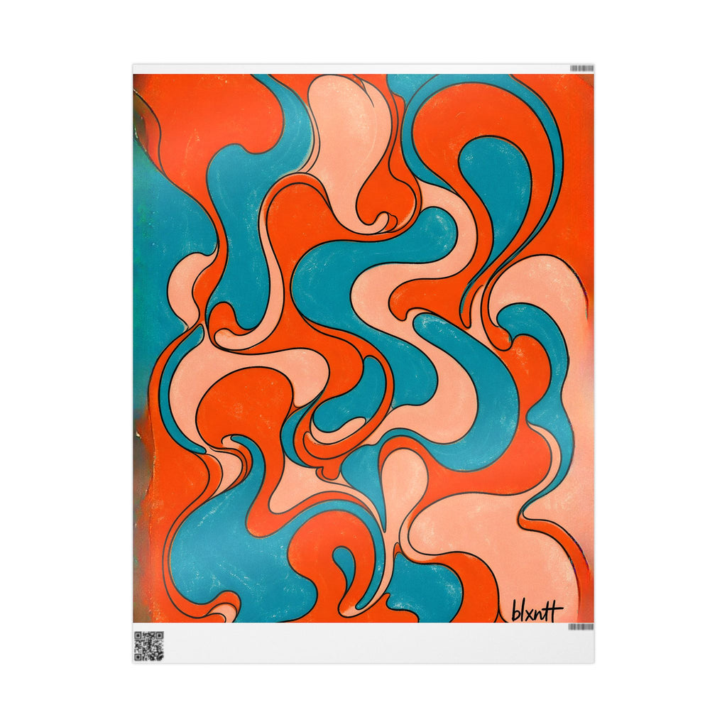 Fillmore Flow - Blood Orange & Teal Wrapping Paper