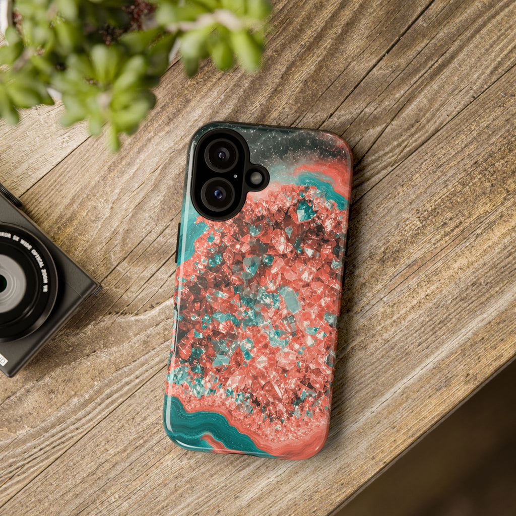 Geode Core - Coral Teal Phone Case