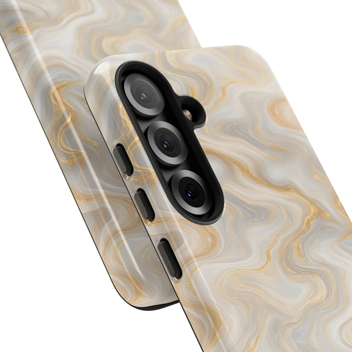 White & Gold Marble Phone Case