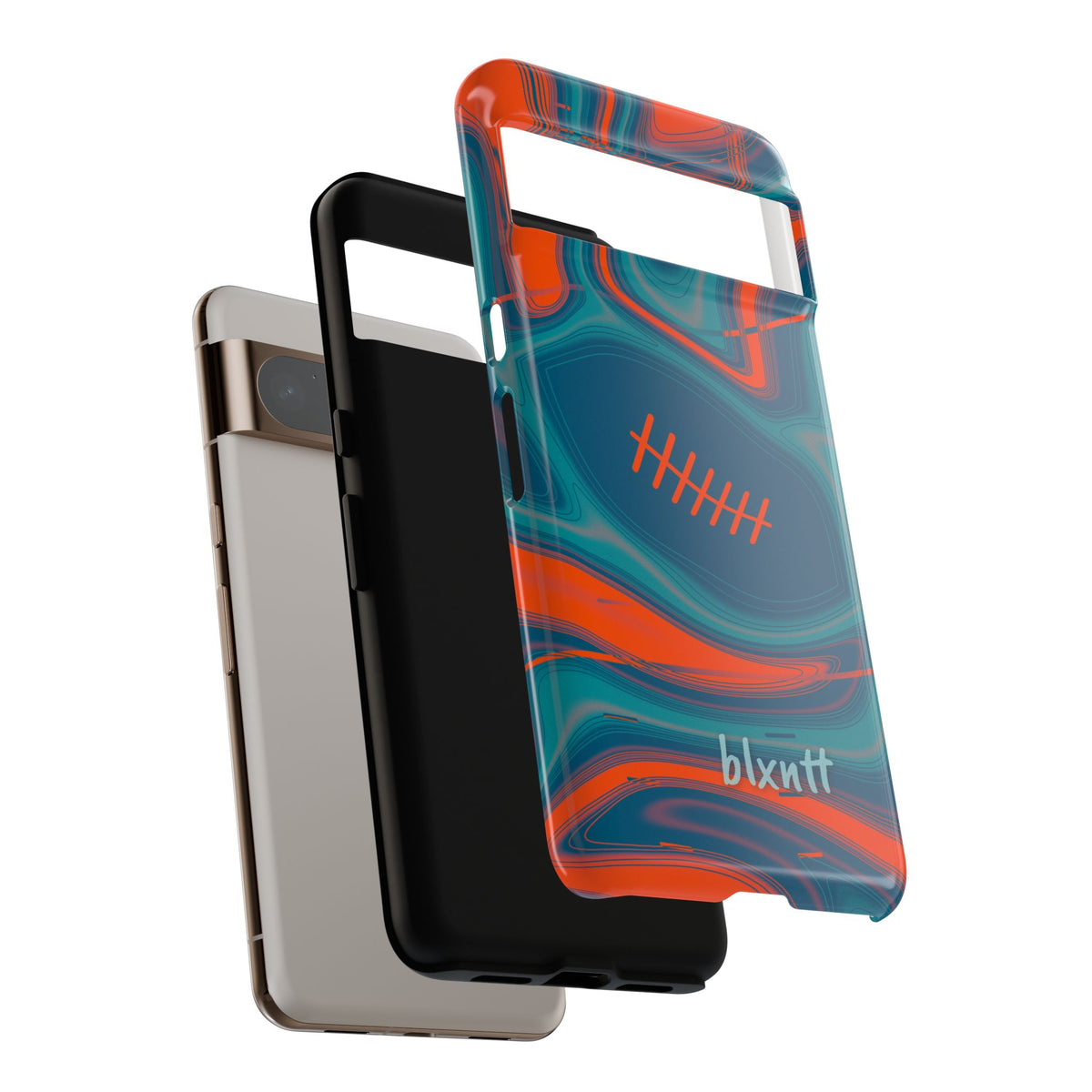 Aqua & Orange Trippy Football Phone Case