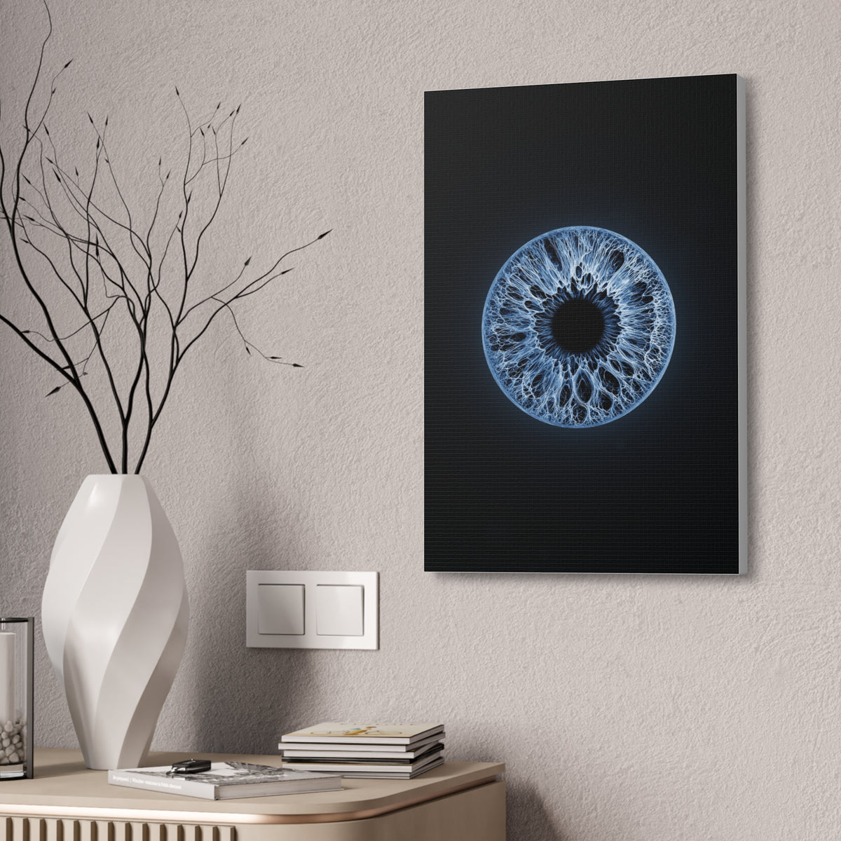BLXNTT Iris – Lace Web Blue Glossy Canvas
