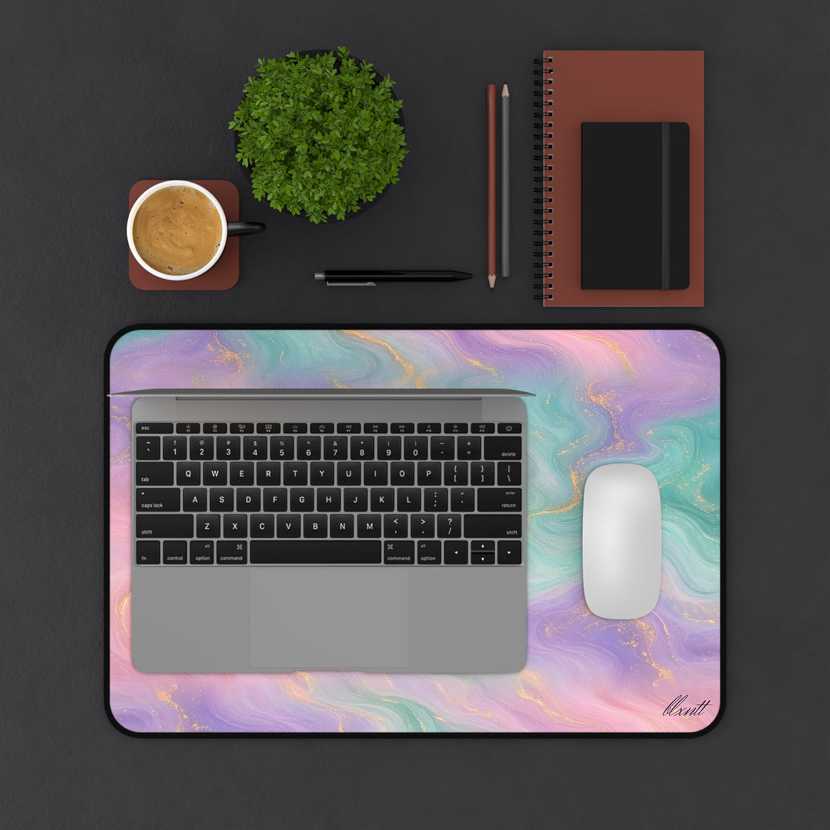Pastel Marble Desk Mat