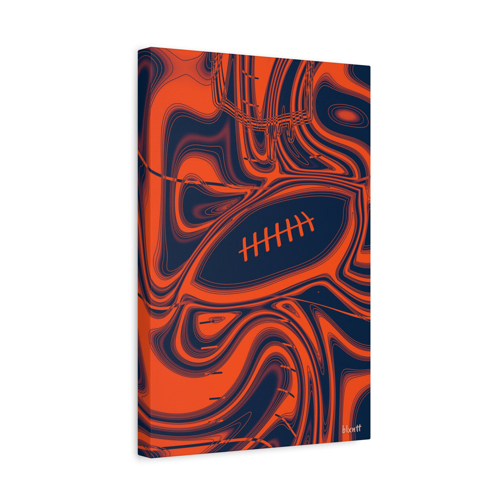 Orange & Navy Trippy Football Canvas