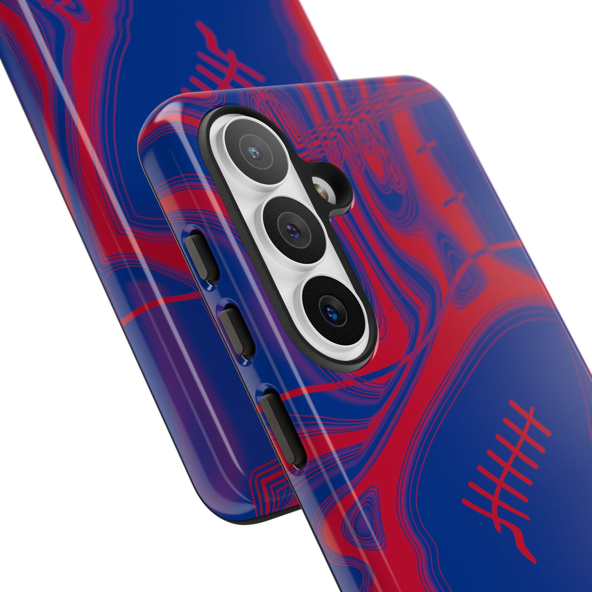 Royal Blue & Red Trippy Football Phone Case