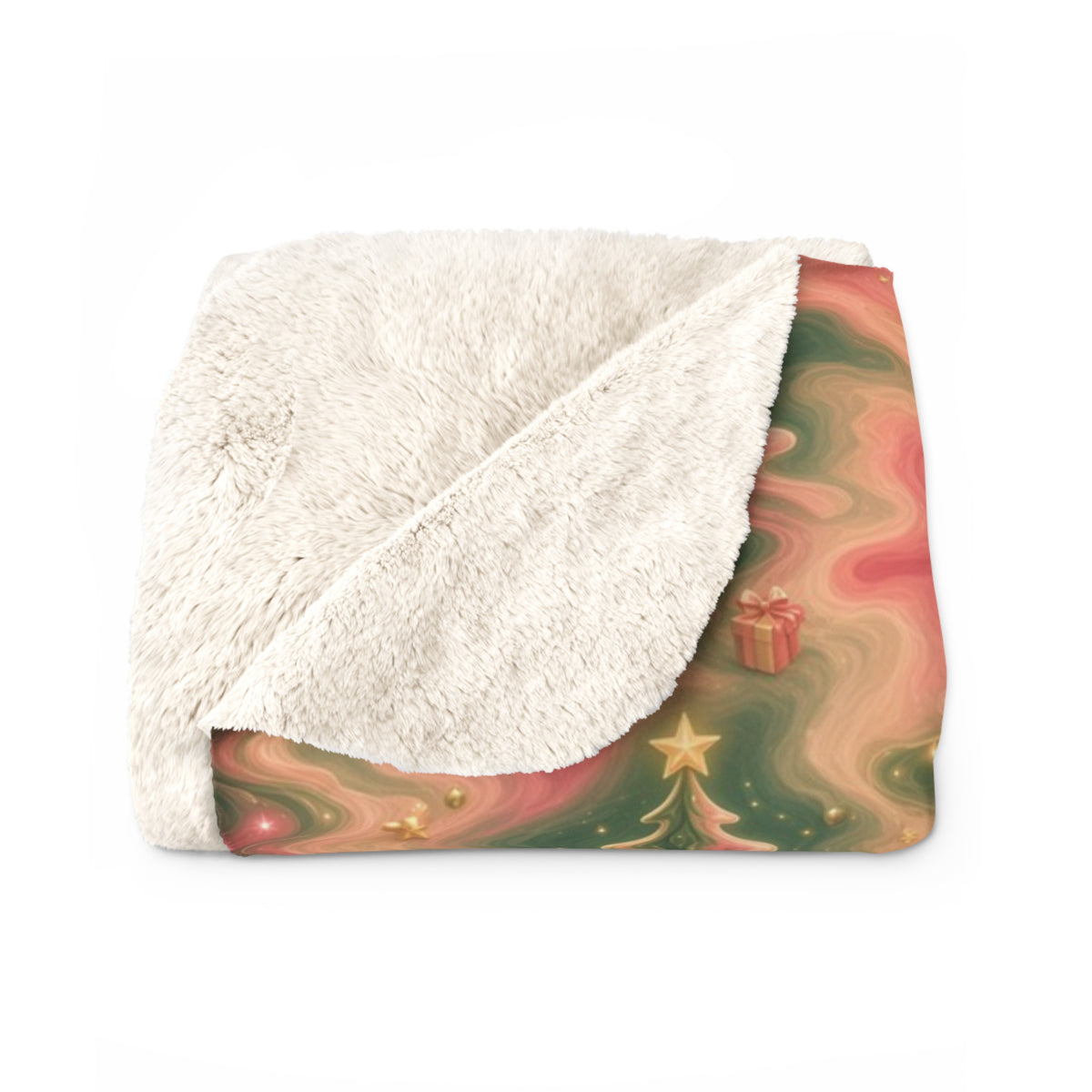 Trees Trippy Christmas Sherpa Blanket