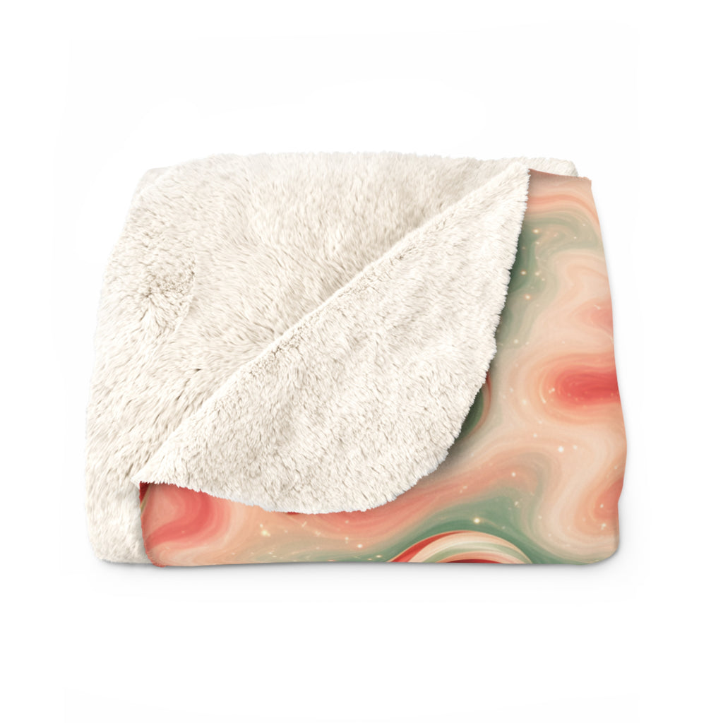 Candy Cane Trippy Christmas Sherpa Blanket