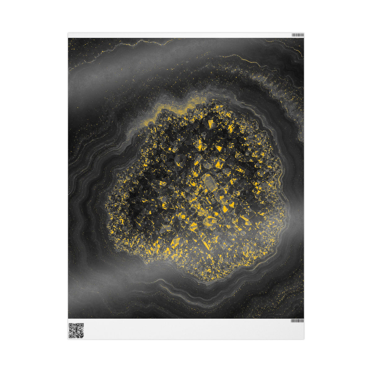Geode Core - Mono Gold Spark Wrapping Paper