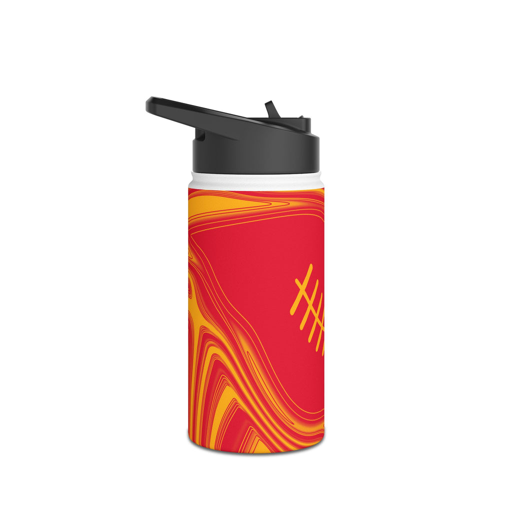 Red & Yellow Trippy Football Water Bottle