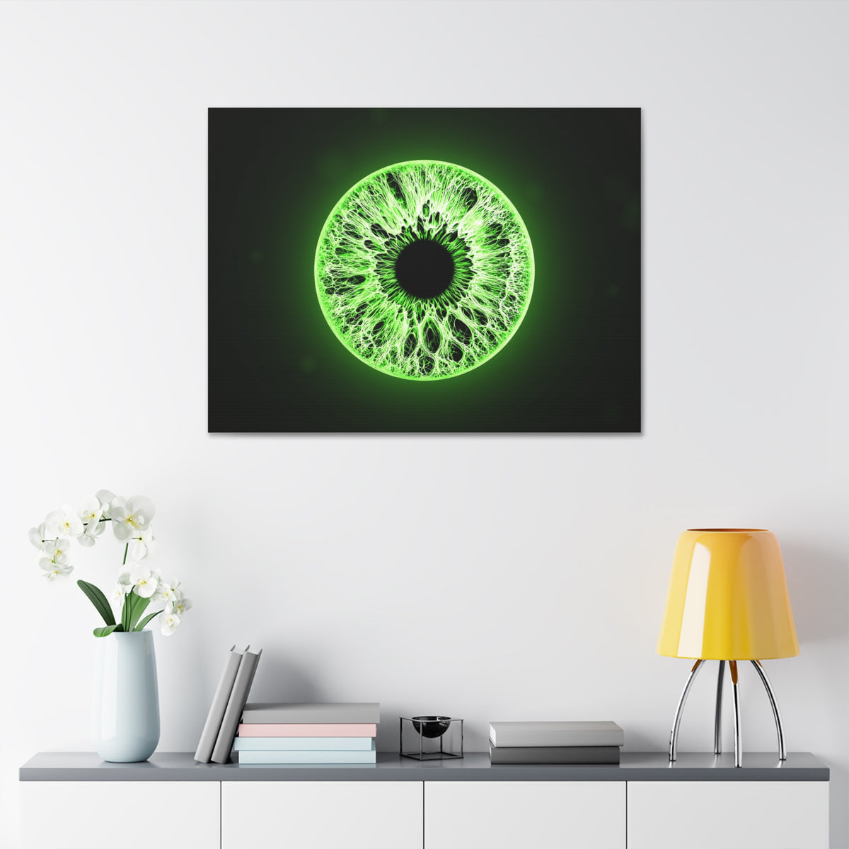 BLXNTT Iris – Lace Web Lime Shock Glossy Canvas